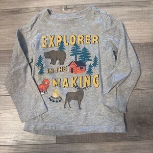 Carter’s Gray Explorer Kids Long Sleeve Shirt in 3T